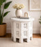 Bedding Craft Wooden End Table, Side Table Hand Carved Wooden Vintage Boho