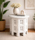 Bedding Craft Wooden End Table, Side Table Hand Carved Wooden Vintage Boho