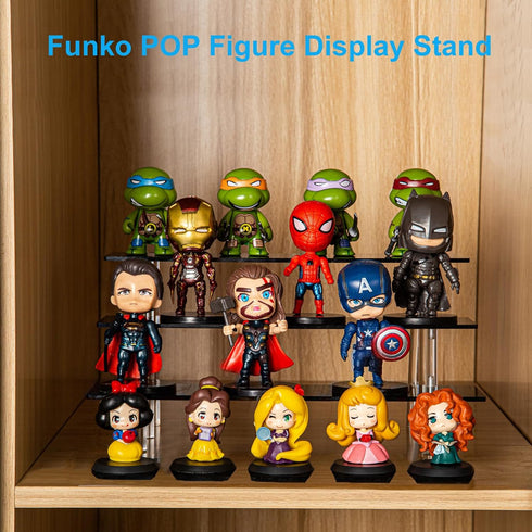 HENABLE 3 Tier Perfume Organizer Stand, Black Acrylic Risers Display Stands, Cologne Shelf Dessert Display for Party