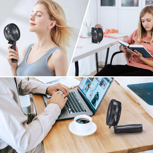 FARADAY Personal Hand Held Fan, 4800mAh Travel Cooling Fan, Powerful Small Portable Rechargeable Battery Operated