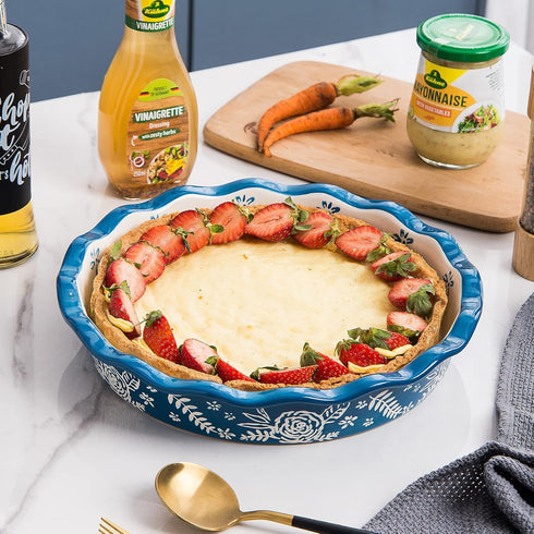 Wisenvoy Pie Pan, Ceramic Deep Dish Non-Stick Pie Dish for Baking, Pie Plate