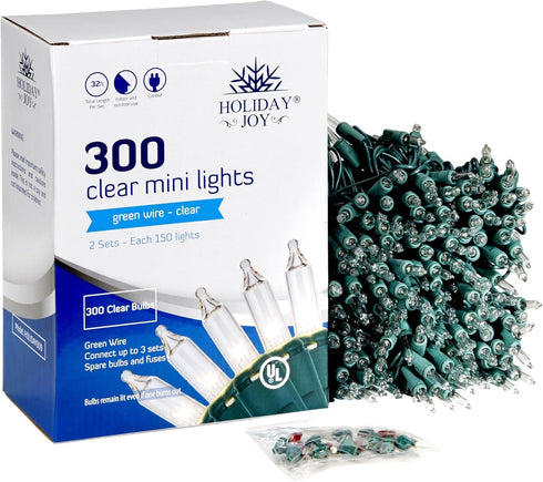 300 Count 64FT Set Holiday Joy - Warm White Christmas Lights Outdoor, Length Per Incandescent Christmas Lights Indoor