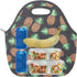 Neoprene Lunch Bag for Kids, Insulated Tote for Women Men, Pineapple Black