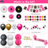Hot Pink and Black Birthday Decorations, Happy Birthday Banner Garland, Paper Decor, Balloons, Cake Topper, Sash