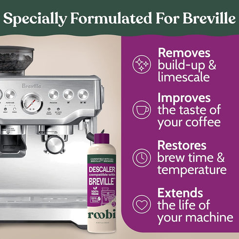 Breville Compatible Descaling Solution, Specially Formulated to Clean & Descale Espresso Machine, 2 Pack