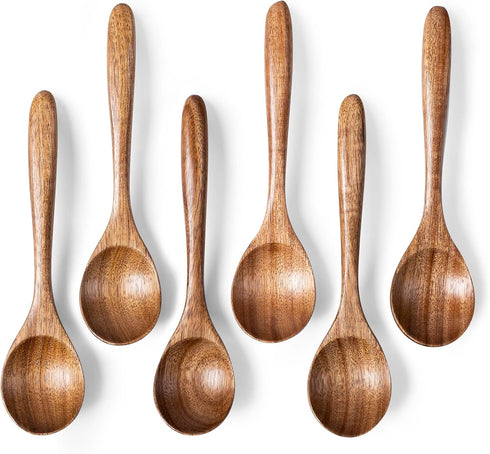 6 PCS Wooden Spoons for Honey, 6.7 inch Small Wooden Spoons -