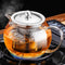 PARACITY Glass Teapot, 22 OZ/650ml with Removable Stainless Steel Infuser, Borosilicate Clear Tea Kettle for Camping