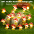 Libreath 10FT 30LEDs Mushroom Decor Mushroom String Lights Princess Fairy Light Room Decor Battery Powered for Spring