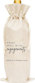 Wedding Gift Wine Bags - Burlap Wine Bottle Cover Bag for Engagement, Bridal Shower, and Bachelorette Party Favor