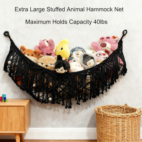 LXUNYI Hammock Hammock Stuffed Animal or Net With LED Lights Extra Large Wall Hanging Stuffed Animal Storage Nets