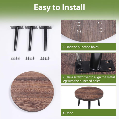 Neracking 2 8 inch Pcs Plant Stands, Small Floor Indoor Plant Stand, Mid Century Wood Planter Stand with Metal Leg