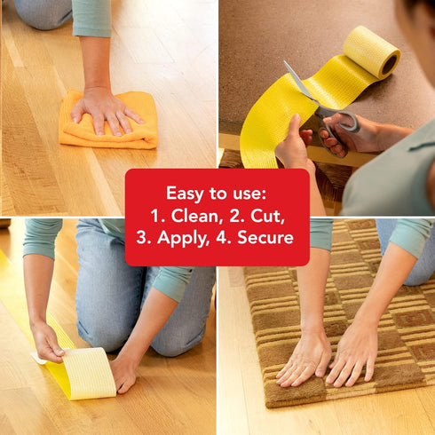 Rug Gripper Tape (4" x 25ft) for Area Rugs and Runners