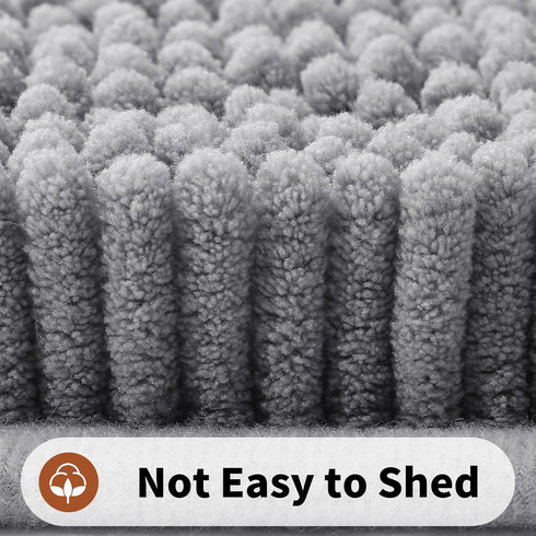 Yimobra Luxury Shaggy Toilet Bath Mat U-Shaped Contour Rugs for Bathroom, 24.4 X 20.4 Inches, Soft and Comfortable