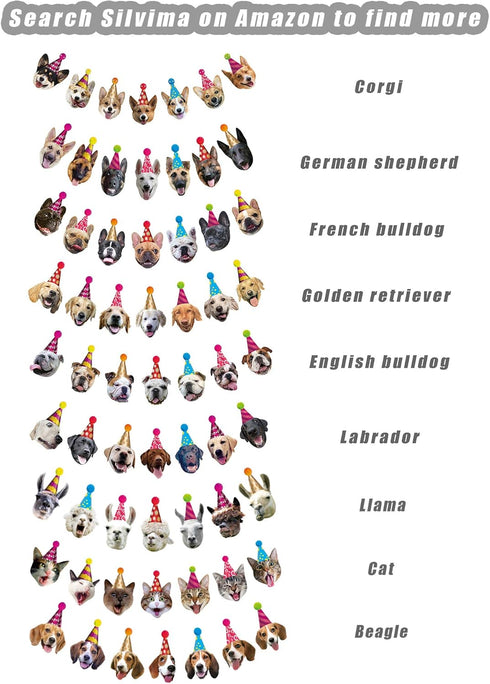 Llama Birthday Garland, Funny Alpaca Face Portrait Bunting for Hilarious Bday Party Decoration