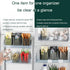 Set of 2 Wall Mounted Storage Organizer Bins, Stackable Clear Plastic Storage for Fridge, Kitchen, Bathroom