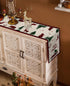 Christmas Truck Cotton Linen Table Runners, 90 Inches Long, Red Buffalo Plaid Non-Slip Burlap for Holiday Decor