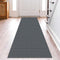 KOZYFLY Washable Runner Rug, 2x8 Ft for Hallways, Kitchen Runner with Rubber Backing, Grey Braided Cotton