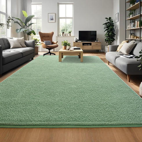 Sage-Green Area Rugs for Bedroom, Living Room, 4x6 Feet Indoor Memory Foam Rug, Modern Washable for Kids Room