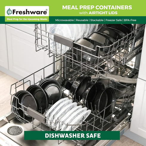 Freshware Meal Prep Bowl Containers - 30 Pack Plastic Bowls with Lids for Soup and Salad, BPA Free