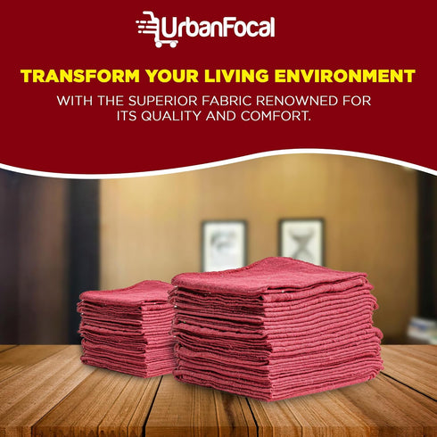 50 Pack 14 14 Shop Towels Polycotton Cleaning Cloth - Red Reusable Kitchen Towels Cleaning Highly Absorbent Lint-Free