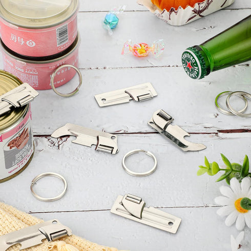 Honeydak Military P38 Can Openers with Key Ring, 12 Pieces Stainless Steel Portable Survival Camping Can Openers for