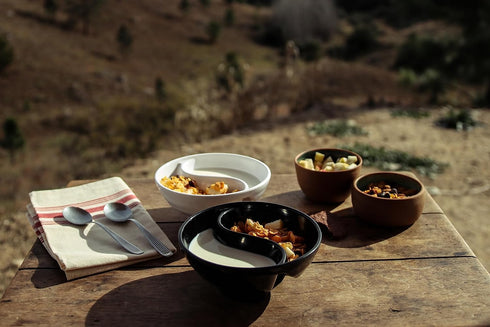 Never Soggy Cereal Bowl, White x2, Divided, Unbreakable Melamine, Ideal for Snack and Salsa