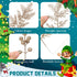 Moucuny 40 Set Pcs Christmas Glitter Artificial Picks Leaf Sprays Cedar Picks Glitter Berries Stems Tropical Leaf Pine
