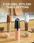 Set 9OZ Set Sangcon Gravity Electric Salt and Pepper Grinder Shakers UPGRADED XL CAPACITY Battery Powered Refillable