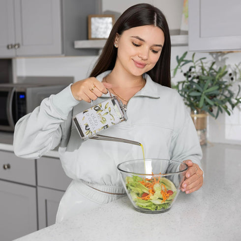 16 Fox Run Stainless Steel Olive Oil Dispenser With No Drip Spout, Ounces