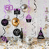 60th Birthday Decorations for Women, Purple Black Silver Hanging Swirls Ceiling for 60th Birthday Party