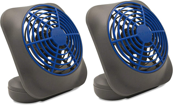 Treva 5 Inch Battery Powered Fan - Portable Desk Fan with Compact Folding & Tilt Design, Dark Blue