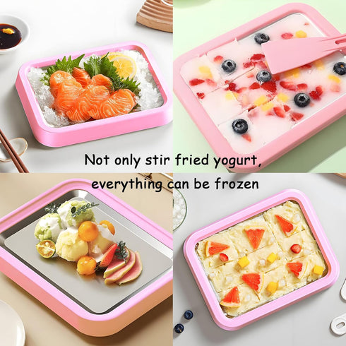 Break The Waves Frozen 2 304 (8.9in*6.9in*1.6in)) Rolled Ice Cream Maker,Parent Child Homemade Instant Yogurt