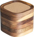 Acacia Wood Coasters for Drinks, 4.13 Inch, Set of 6, Squircles Insulation