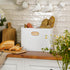 HOME PALETTE Countertop 2 Extra Large Bread Box for Kitchen Corner Breadbox for Homemade Bread Metal White Ear of Wheat