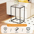 4 15.75 11.81 20.87 Inches, Garden you Glass Side Table, Rectangle End Table with Metal Frame, Modern Bedside Table