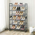 3-Tier 9-12 ULMR03GB SONGMICS Shoe Rack, Shoe Organizer, Metal Shoe Storage for Garage, Stackable Shoe Shelf