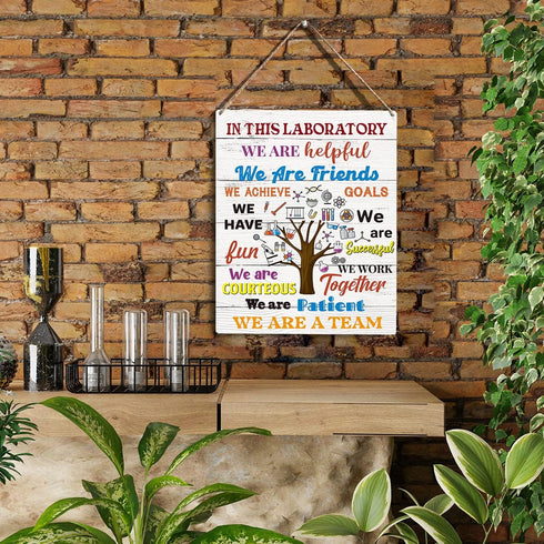 Science Classroom Decor Science Wall Art In This Laboratory We Are Patient Team Decor Science Gifts Library Decor Scientists Wooden Hanging Sign for School Classroom Library 10x8 Inch.