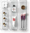 BINO 4-Piece Drawer Organizer Bin Set, Small Grey, Multi-Purpose Storage with Soft-Grip Lining, Non-Slip Feet