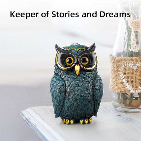 Buildopia Owl Figurine, Resin Animal Sculpture Statue for Home Decor, Bookshelf, Bedroom, Living Room, Office & Table