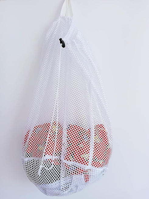 Small Commercial Mesh Laundry Bag with Handle and Drawstring, 20×17 inch for Dormitory, College, Camping, Machine