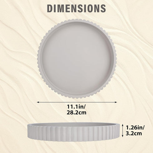 Emma & Ella Round Decorative Tray for Coffee Table Decor Concrete Round Tray Home Decor Circle Centerpiece Bandejas