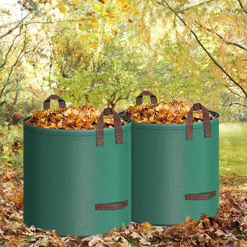 2-Pack 132 4 Gallons Leaf Bags, Reusable Yard Waste Bags, Heavy Duty Lawn Bags with Handles for Garden Leaves and Waste