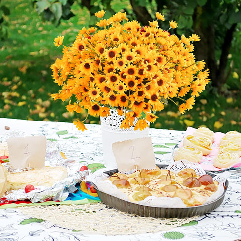 Uieke 6 Bundles Sunflowers Artificial Flowers - UV Resistant No Fade Fall Flowers, 24 Stems Greenery for Home Wedding