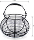 swimming CVHOMEDECO. Elegant Wire Egg Basket with Handle Primitives Vintage Gathering Basket. Black