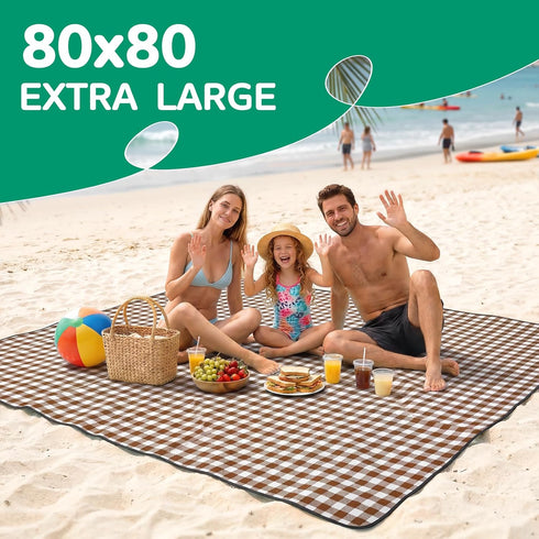 Summer 2026 Waterproof Beach Blanket Picnic Outdoor Camp Mat Towel Family Trip Essentials Vacation Must Have Travel