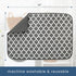 S&T INC. XL Dish Drying Mat 18” x 24” Absorbent Microfiber Kitchen Counter Pad in Pewter Grey Trellis