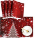 Naanle Winter Holiday Christmas Placemats Set of 4, Christmas Tree with Snowflake Heat-Resistant Washable Table Place