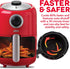 DASH Compact Air Fryer Oven Cooker, 2 Quart - Red with Temperature Control & Recipe Guide