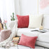 Home Brilliant Large Euro Pillow Sham, Super Soft Plush Corduroy Textured Cover, 26 x 26 (Cream Cheese)