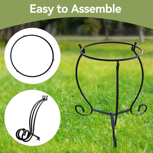 8 10 Inch Lily's Home Metal Gazing Ball Stand - Fits to Metal & Glass Garden Gazing Globes - Indoor/Outdoor Ornament